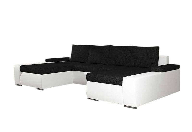 Rozkladacia sedacia súprava do U SAN MARINO, 365x90x195 cm, sawana 14/soft 017 white - - 0