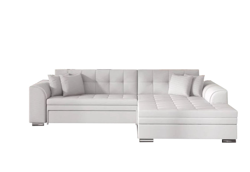 Rohová rozkladacia sedačka PALERMO, 294x80x196 cm, soft 017/white, pravá - - 0