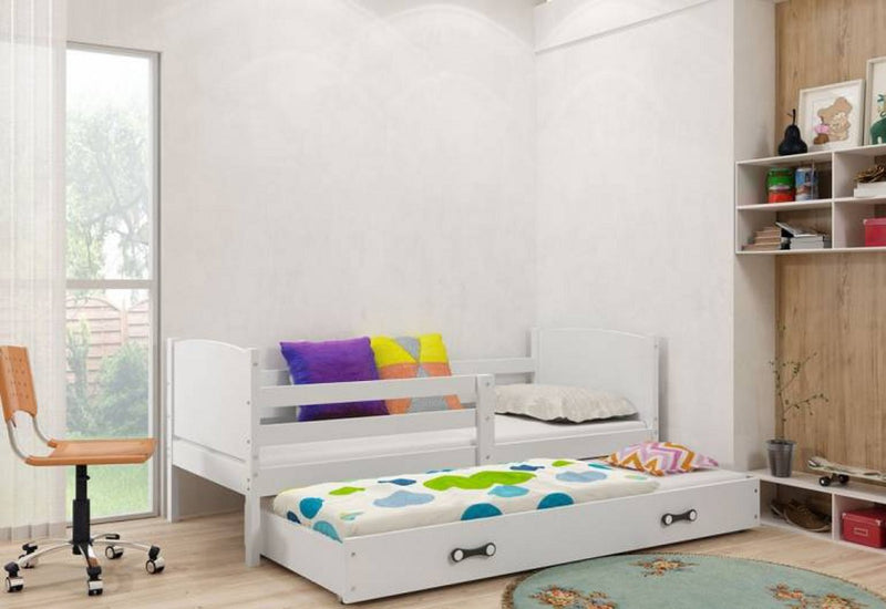 Detská posteľ BRENEN 2 + matrace + rošt ZADARMO, 80x190 cm, biela, biela - - 0