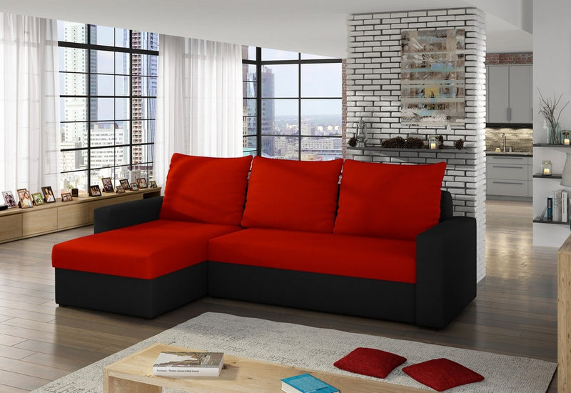 Rohová sedacia súprava OLIVIA, 237x150x72 cm, alova 46 red/alova 04 (korpus) - - 0