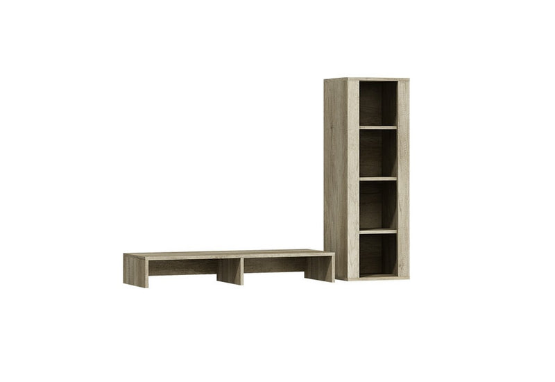 Nástavec CRT100 s regálom 35 CAPREZE, 100x15x30 cm, 35x103x30 cm, country šedý/jasmín lesk - - 0