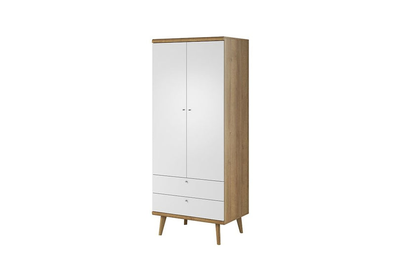 Šatníková skriňa PORT PSZ80, 80x197x56 cm, dub riviera/biela - - 0