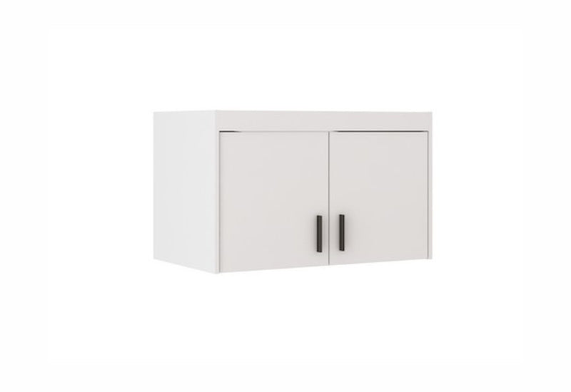 Nástavec na šatníkovú skriňu ELLENA 2D, 90x55x53, biela - - 0