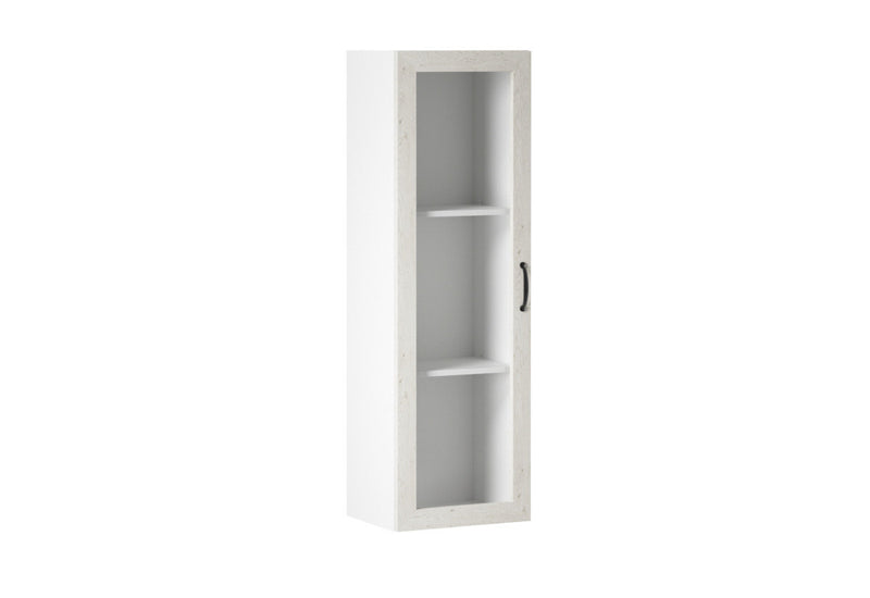 Kuchynská vitrína KINGDOM W40S, 40x127x32, biela sosna škandinávská/dub divoký, ľavá - - 0