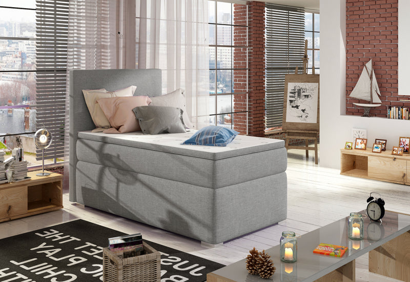 Čalúnená posteľ boxspring CORELA, 90x200, sawana 21, levá - - 0