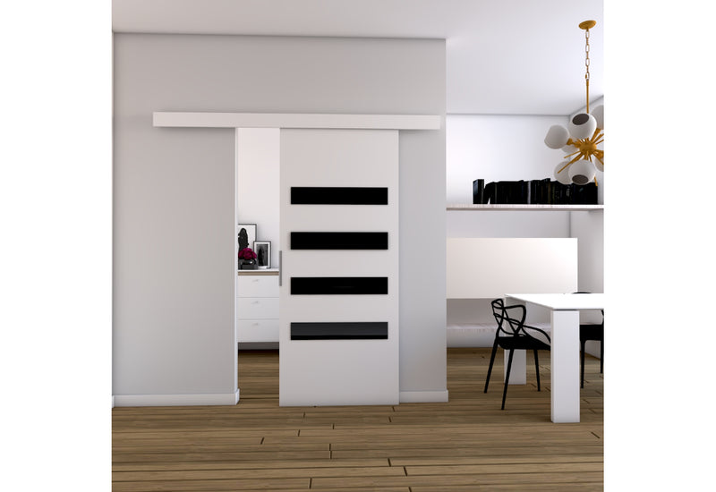 Posuvné dvere LIVELLO II + tichý dojazd, 86x205, biela - - 0