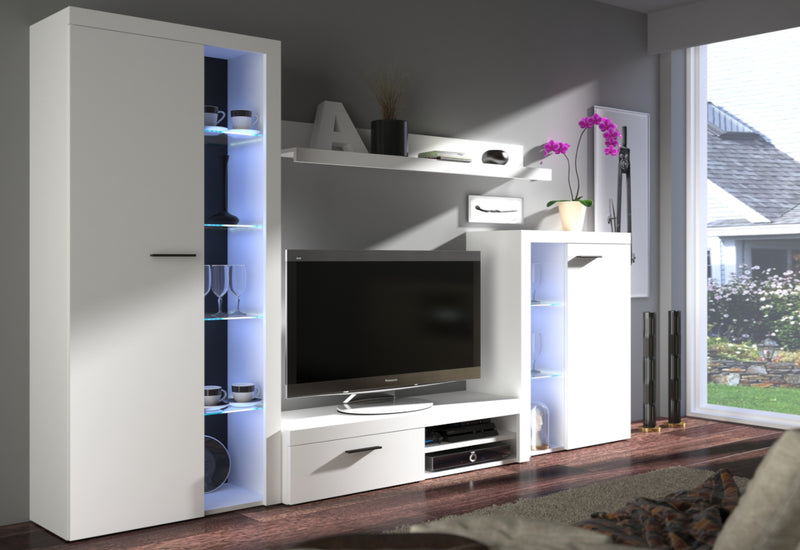 Obývacia stena Klok, 270x190x40, biela - - 0