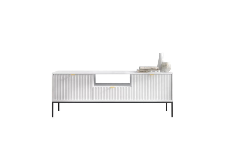 TV stolík SOVA, 154x56x39, biela - - 0