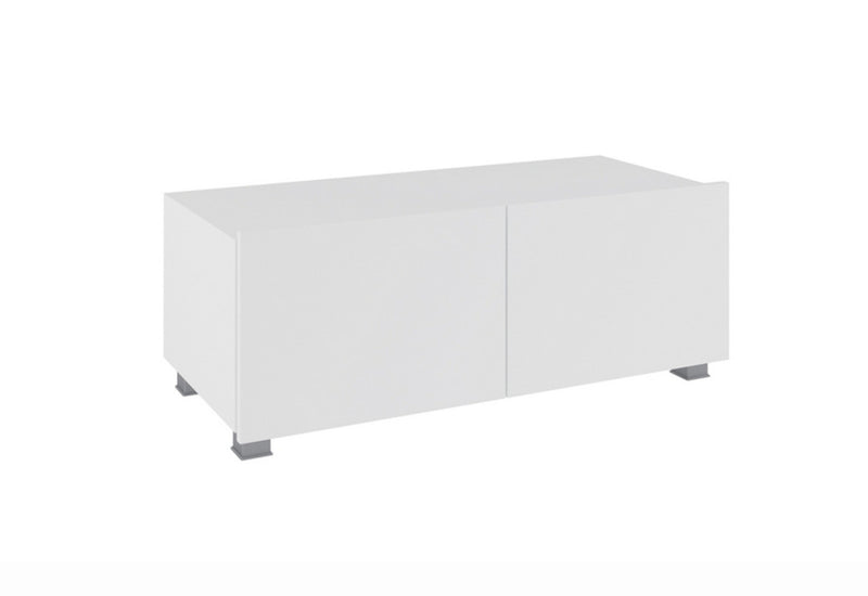 TV stolík BRINICA 100, biela/biely lesk - - 0