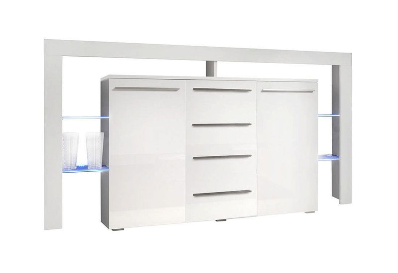 Komoda VIRAL II Plus, biela/biely lesk - - 0