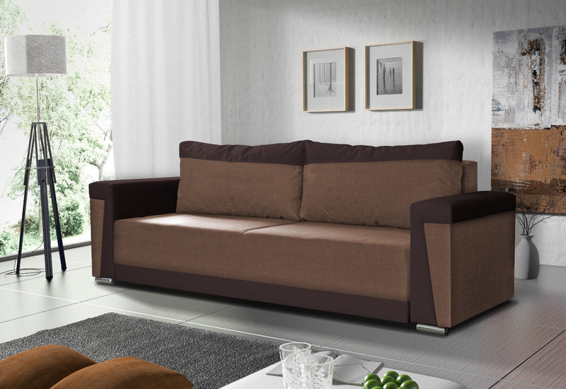 Rozkladacia pohovka STANTON, 235x83, mandarin 10/výplň sawana 25 - - 0