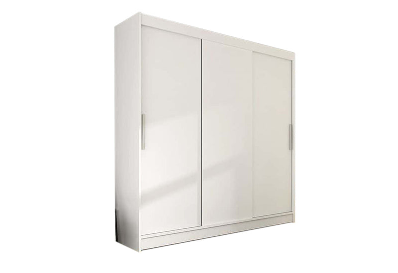 Posuvná šatníková skriňa LUKAS II, 250x215x58, biela mat - - 0