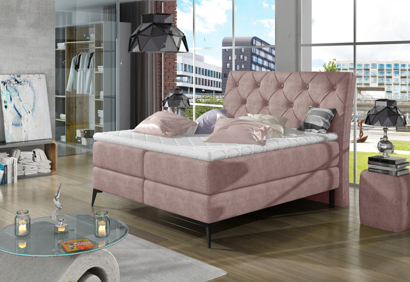 Čalúnená posteľ boxspring REYNA, 140x200, omega 91 - - 0