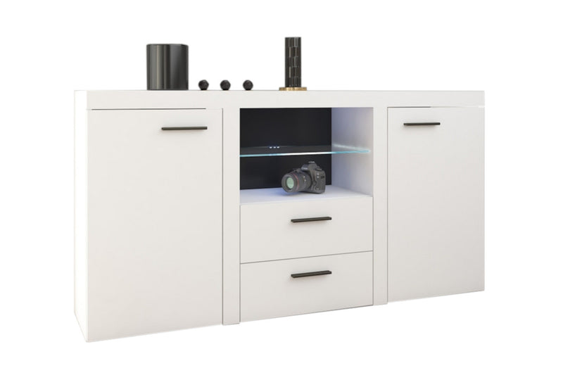 Komoda KLOK 2F 2S, 156x82x40, biela - - 0
