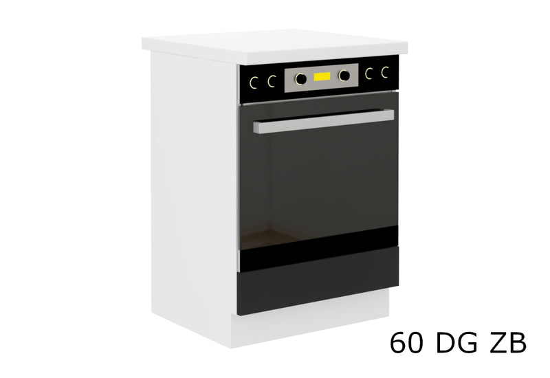 Kuchynská skrinka vstavaná s pracovnou doskou EPSILON 60 DG ZB, 60x82x60, čierna/biela - - 0