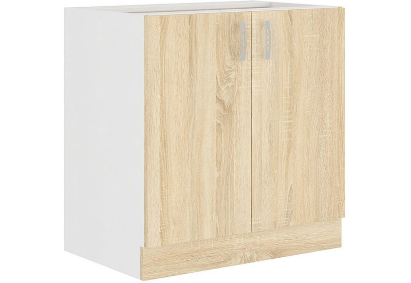 Kuchynská skrinka dolná dvojdverová AVRIL 80 D 2F BB, 80x82x48, biela/sonoma - - 0
