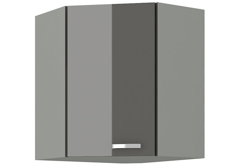 Kuchynská skrinka horná rohová GRISS 60x60 GN-72 1F, 60/60x71,5x31, sivá/sivá lesk - - 0