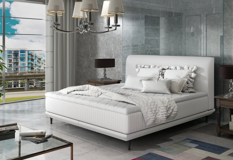 Čalúnená posteľ CASANDRA + topper, 140x200, soft 17/pasy 2 soft 17 - - 0