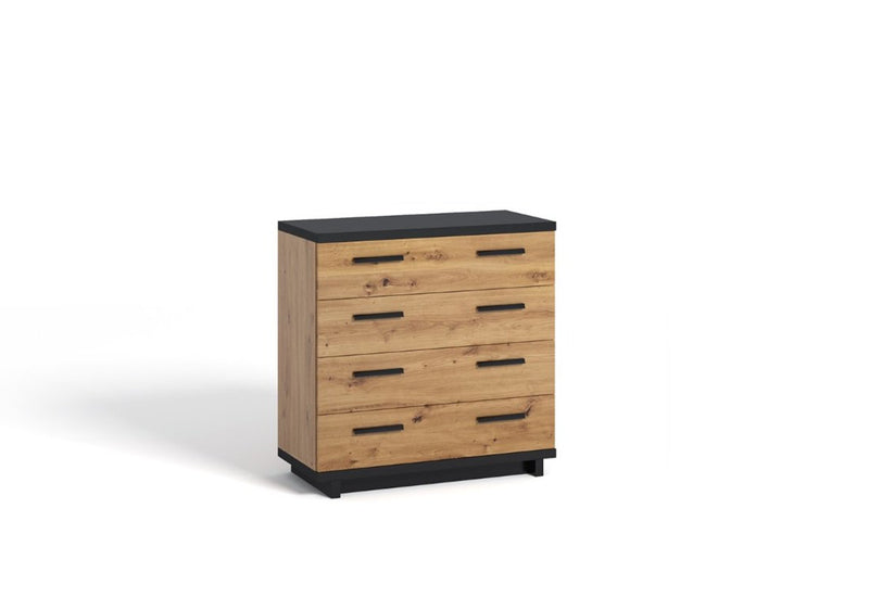 Komoda ONESIA K4SZ, 90x90x40, dub artisan/čierna - - 0