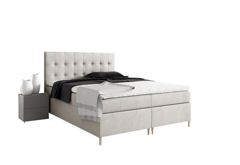Čalúnená posteľ boxspring GLORIA + topper, 120x200, jasmine 21 - - 0