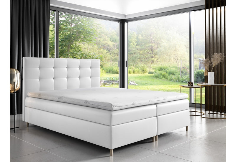 Čalúnená posteľ boxspring MARIANA + topper, 120x200, madryt 920 - - 0
