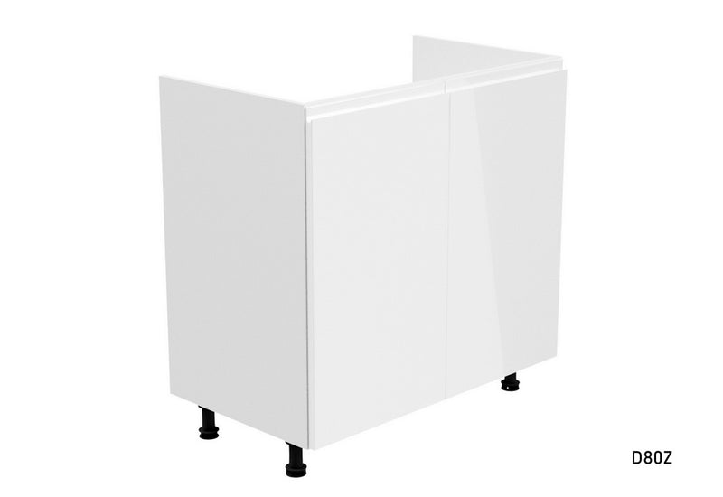 Kuchynská skrinka drezová YARD D80Z, 80x82x47, biela/sivá lesk - - 0