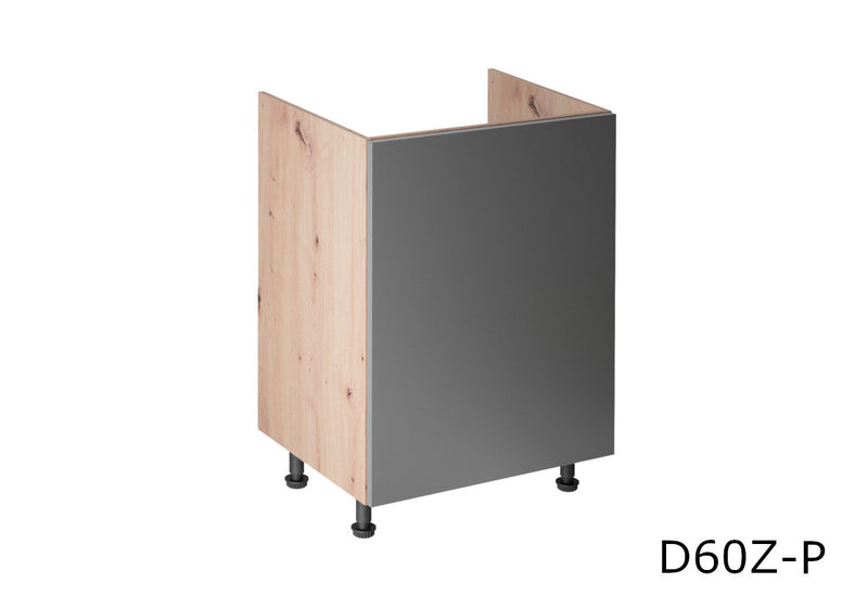 Kuchynská skrinka drezová GLENA D60Z, 60x82x47, dub artisan/sivá, pravá - - 0
