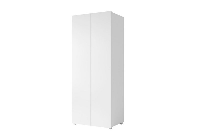 Šatníková skriňa BRINICA SZ2D, 80x200x52, biela/biely lesk - - 0