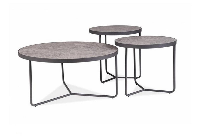 Set konferenčných stolíkov TREMEDO, sivá/čierna - - 0