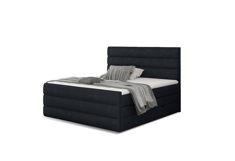 Čalúnená posteľ boxspring CARAMELLA + topper, 140x200, kronos 07 - - 0