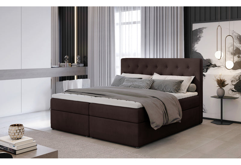 Čalúnená posteľ boxspring SWIT, 140x200, monolith 29 - - 0