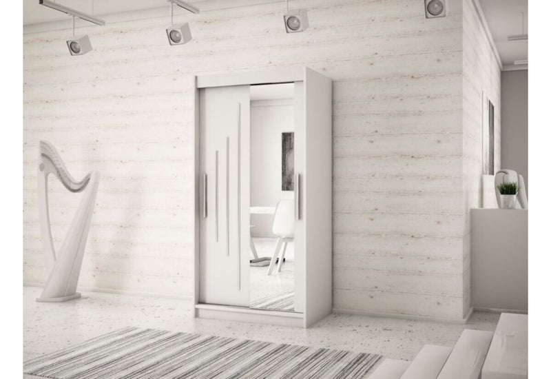 Posuvná skriňa BLASICO 2 100, 100x200x62, biela - - 0