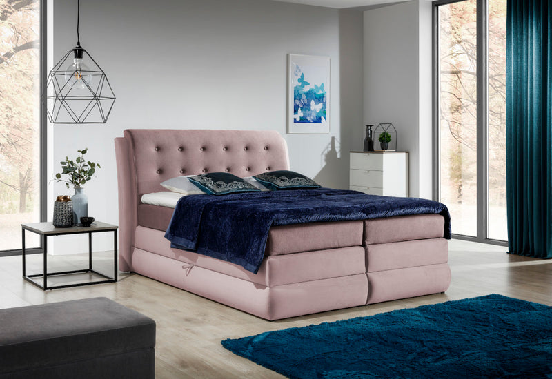Čalúnená posteľ boxspring ARTIS + topper, 120x200, solar 63/solar 61 - - 0