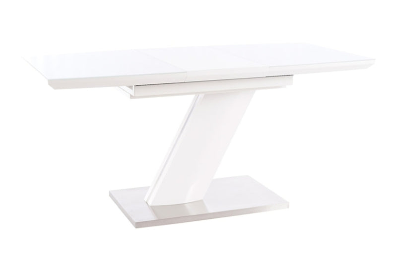 Rozkladací jedálenský stôl RODGERS, 120-160x76x80, biela - - 0
