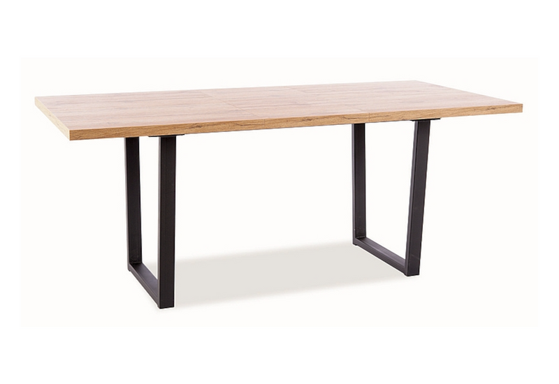 Rozkladací jedálenský stôl BENZ, 138-180x76x85, dub wotan/čierna - - 0