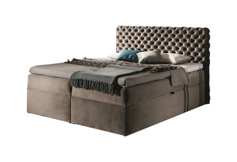 Čalúnená posteľ boxspring MARCH + topper, 120x200, riviera 16 - - 0