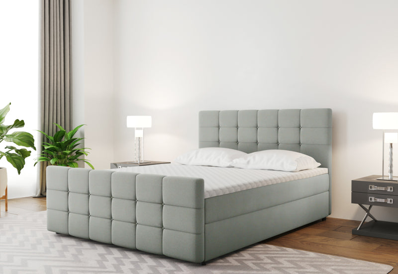 Čalúnená posteľ boxspring MARENA + topper, 120x200, basel 87 - - 0