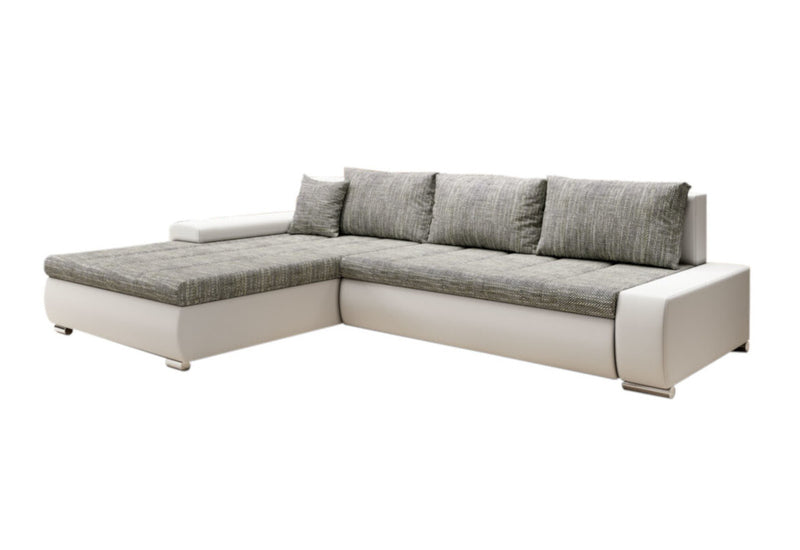 Rohová sedacia súprava SCANIA, 297x80x214, berlin 01/biela ekokoža, ľavá - - 0