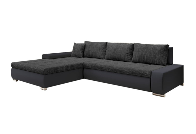 Rohová sedacia súprava SCANIA, 297x80x214, berlin 02/čierna ekokoža, ľavá - - 0