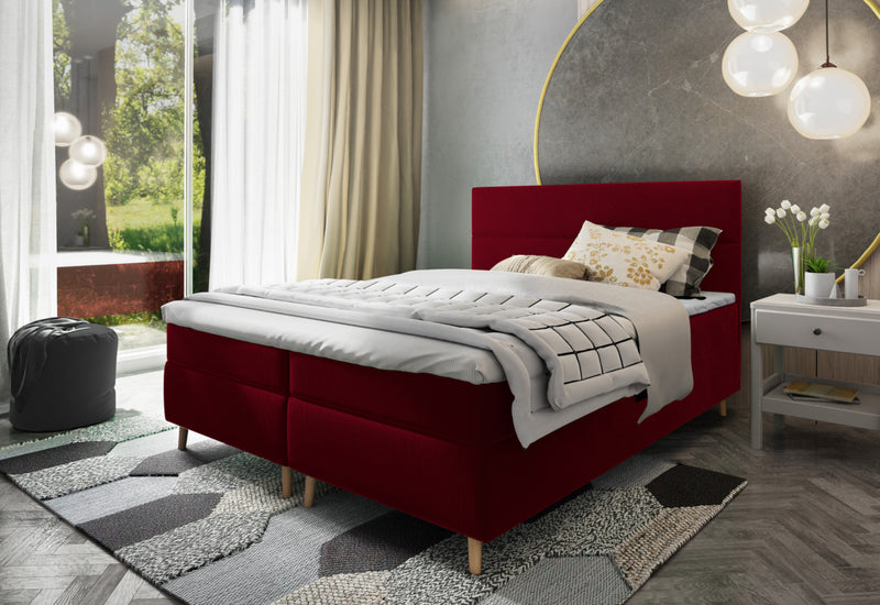 Čalúnená posteľ boxspring CLAUS, 140x200, kronos 02 - - 0