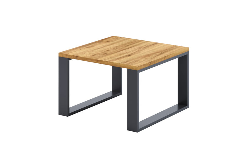 Konferenčný stolík CAGE, 65x46,6x65, dub craft zlatý/čierna - - 0
