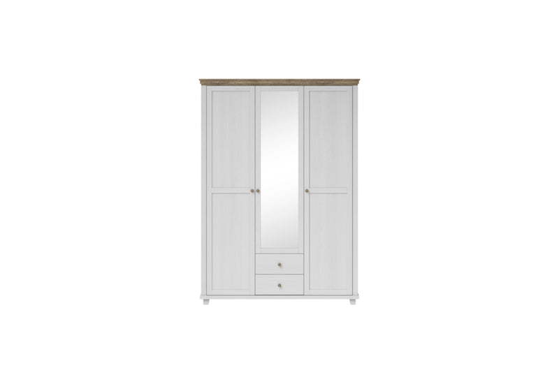 Šatníková skriňa DIVOR, 154x216x62, biela/dub lefkas tmavý - - 0