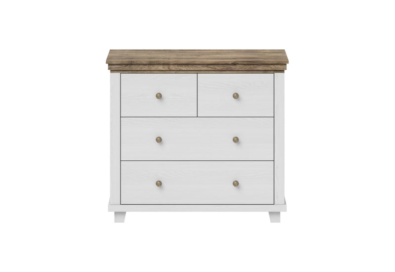 Komoda DIVOR, 90x81x42, biela/dub lefkas tmavý - - 0