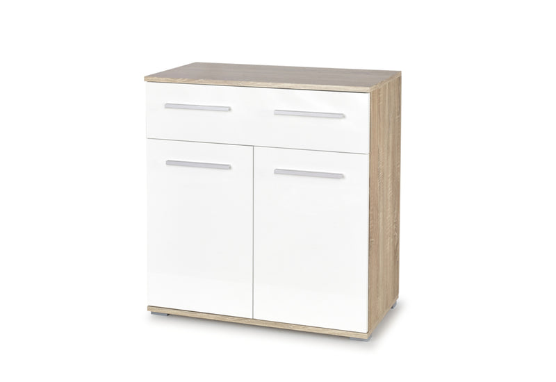Komoda PASTILA KM1, 77x82x40, dub sonoma/biela - - 0