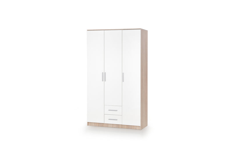 Šatníková skriňa PASTILA S-3, 120x205x52, dub sonoma/biela - - 0