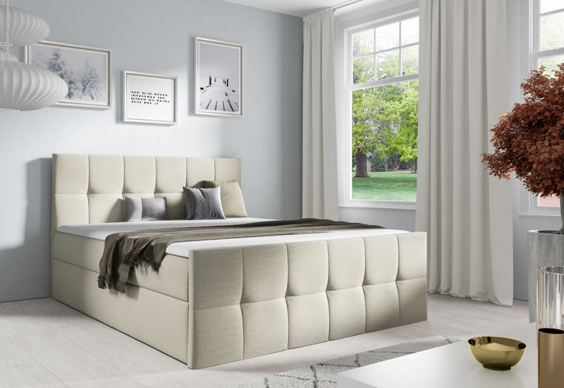 Čalúnená posteľ boxspring GOJA + topper, 120x200, fancy 06 - - 0