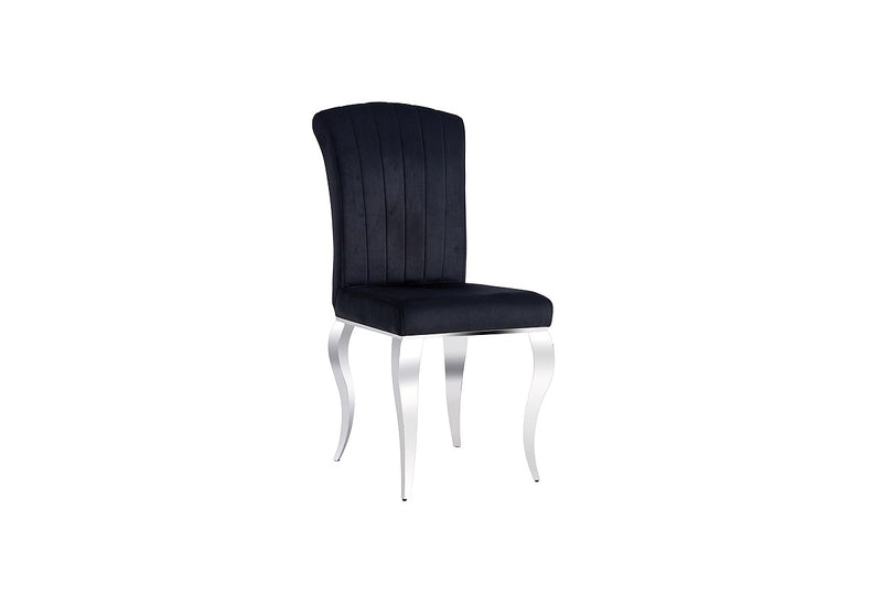 Jedálenská stolička PHILL Velvet, 46x100x44, čierna/strieborná - - 0