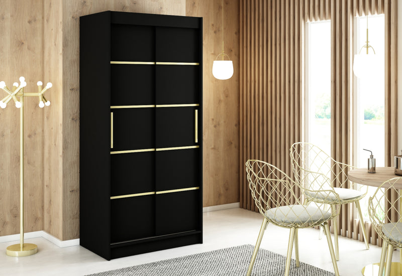 Šatníková skriňa SALI 3,100x200x62,čierna - - 0