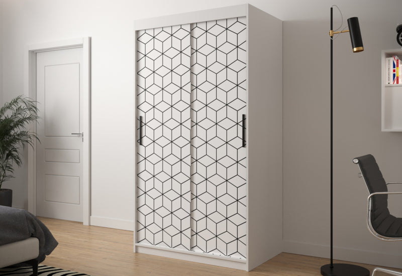 Šatníková skriňa FLASTER 1, 100x200x62,biela - - 0