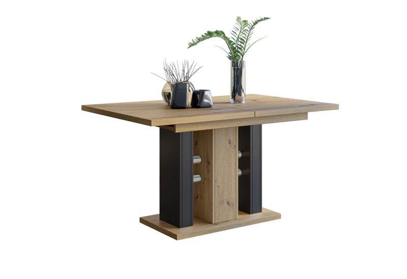 Rozkladací jedálenský stôl MILOT, 140/180x75x90, artisan/čierna - - 0